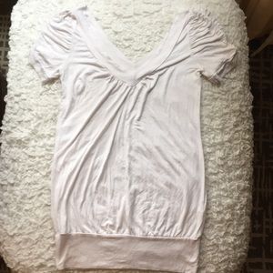 Women’s Soprano Deep V White Blouse - Size Small